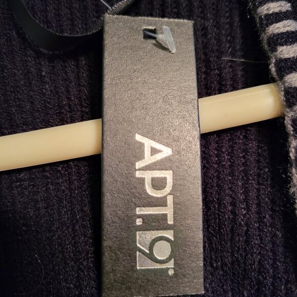 NWT Black w Gray Embroidered Trim Fringed Open Front Sweater Poncho Size OS - Picture 10 of 12